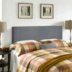 Region Queen Nailhead Upholstered Headboard Smoke 11 Region Queen Nailhead Upholstered Headboard Smoke -WALKER EDISON Shop MOD 5215 SMK 5