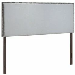 Region King Nailhead Upholstered Headboard Sky Gray -WALKER EDISON Shop MOD 5216 GRY 3