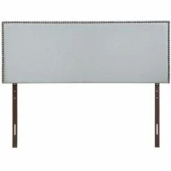 Region King Nailhead Upholstered Headboard Sky Gray -WALKER EDISON Shop MOD 5216 GRY 4