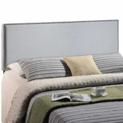 Region Full Nailhead Upholstered Headboard Sky Gray 9 Region Full Nailhead Upholstered Headboard Sky Gray -WALKER EDISON Shop MOD 5217 GRY 4