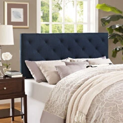 Theodore Full Upholstered Fabric Headboard Navy 9 Theodore Full Upholstered Fabric Headboard Navy -WALKER EDISON Shop MOD 5313 NAV 4