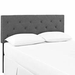 Terisa King Upholstered Fabric Headboard Gray 8 Terisa King Upholstered Fabric Headboard Gray -WALKER EDISON Shop MOD 5372 GRY 3
