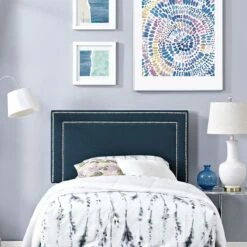 Jessamine Twin Upholstered Fabric Headboard Azure -WALKER EDISON Shop MOD 5374 AZU 4