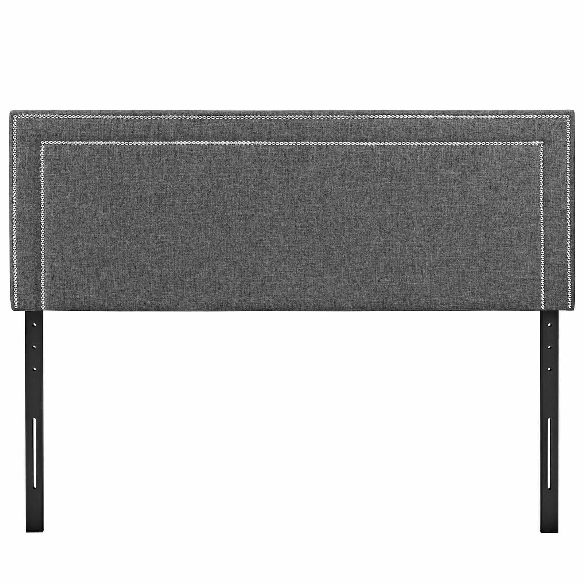 Jessamine Queen Upholstered Fabric Headboard Gray 4 Jessamine Queen Upholstered Fabric Headboard Gray - Image 2