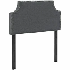 Laura Twin Upholstered Fabric Headboard Gray