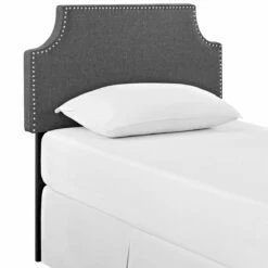 Laura Twin Upholstered Fabric Headboard Gray -WALKER EDISON Shop MOD 5390 GRY 3