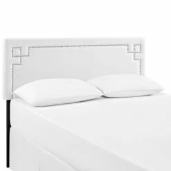 Josie Full Upholstered Vinyl Headboard White -WALKER EDISON Shop MOD 5399 WHI 3