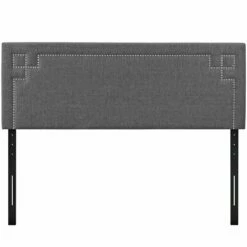 Josie Queen Upholstered Fabric Headboard Gray -WALKER EDISON Shop MOD 5402 GRY 2