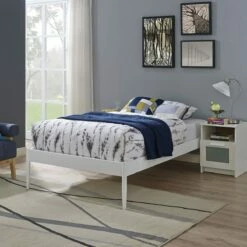 Elsie Twin Bed Frame White 11 Elsie Twin Bed Frame White -WALKER EDISON Shop MOD 5472 WHI 5