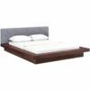 Freja Queen Fabric Platform Bed Walnut Gray -WALKER EDISON Shop MOD 5721 WAL GRY SET 1