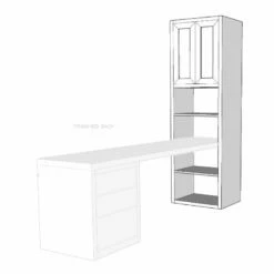 Desk Pedestal Bookcase W/Doors