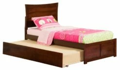 Metro Antique Walnut Platform Bed -WALKER EDISON Shop Metro Platform Bed Antique Walnut 003