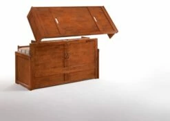 Cube Queen Murphy Cabinet Bed Stonewash -WALKER EDISON Shop Murphy Cube Cabinet Bed Cherry 2 6