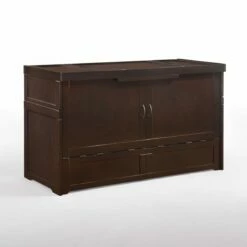 Cube Queen Murphy Cabinet Bed Dark Chocolate