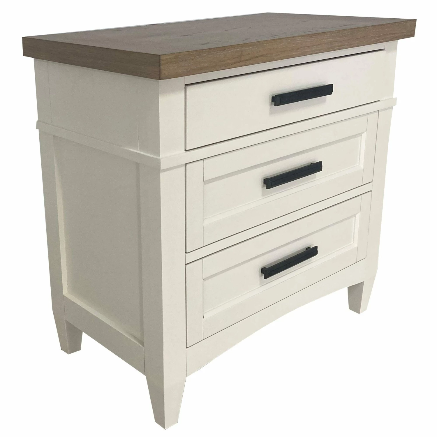 Americana Modern 3 Drawer Nightstand W/Charging Station 4 Americana Modern 3 Drawer Nightstand W/Charging Station - Image 2