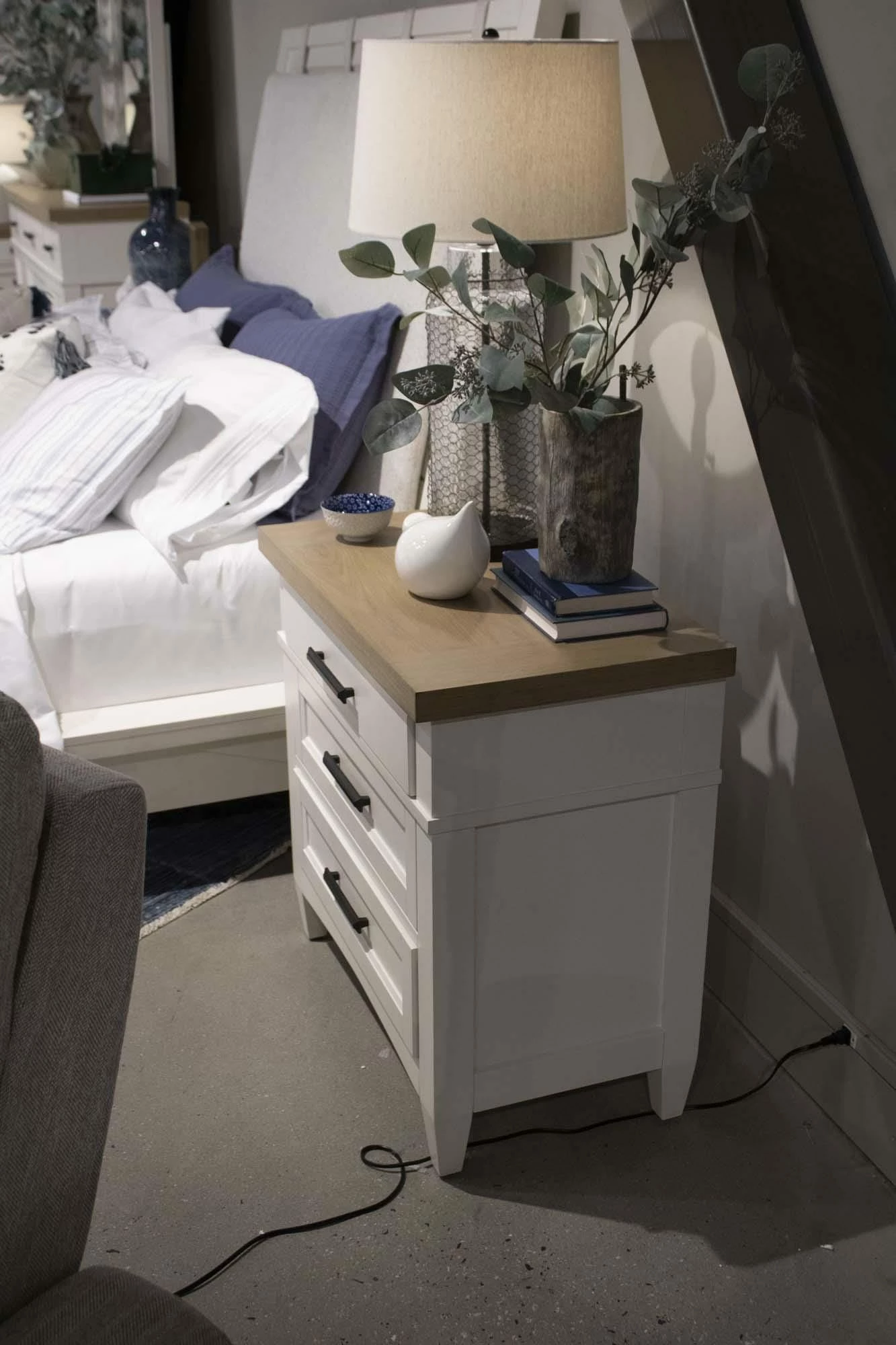 Americana Modern 3 Drawer Nightstand W/Charging Station 8 Americana Modern 3 Drawer Nightstand W/Charging Station - Image 6