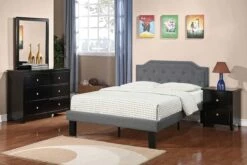 F9347 Ash Black Polyfiber & Plywood Bed
