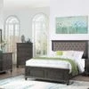 F9564 Grey Fabric & Wood Bed -WALKER EDISON Shop PNDX F9564