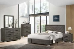 F9578 Grey Rubber Wood Bed