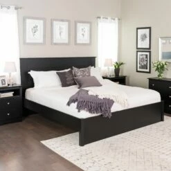 King Select 4-Post Black Platform Bed 10 King Select 4-Post Black Platform Bed -WALKER EDISON Shop PRPC BBSK 1302 2K BD 3