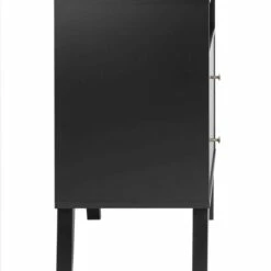 Milo Mid-Century 2-Drawer Black Tall Nightstand W/Open Shelf -WALKER EDISON Shop PRPC BDNR 1401 1 2