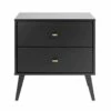 Milo Mid Century Modern 2-Drawer Black Nightstand -WALKER EDISON Shop PRPC BDNR 1402 1