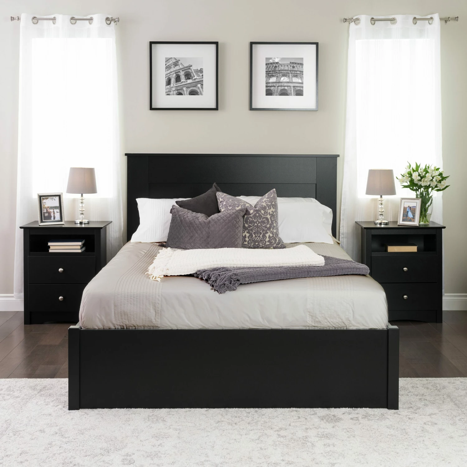 Flat Panel Black Queen Headboard 5 Flat Panel Black Queen Headboard - Image 3