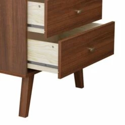 Milo Mid Century Modern 2-Drawer Warm Cherry Nightstand -WALKER EDISON Shop PRPC CDNR 1402 1 2