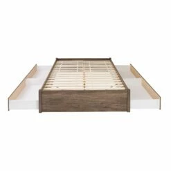 Queen Select 4-Post Drifted Gray Platform Bed W/4 Drawers -WALKER EDISON Shop PRPC DBSQ 1302 4K BD 1