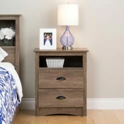 Salt Spring Drifted Gray Tall Nightstand -WALKER EDISON Shop PRPC DDC 2428 NS 3