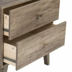 Milo 2-Drawer Drifted Gray Tall Nightstand W/Open Shelf -WALKER EDISON Shop PRPC DDNR 1401 1 4