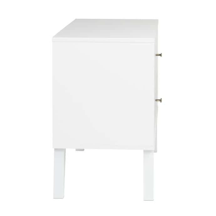 Milo Mid Century Modern 2-Drawer White Nightstand 5 Milo Mid Century Modern 2-Drawer White Nightstand - Image 3