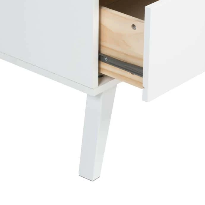 Milo Mid Century Modern 2-Drawer White Nightstand 6 Milo Mid Century Modern 2-Drawer White Nightstand - Image 4