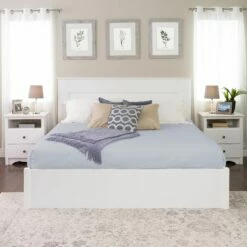 Flat Panel White King Headboard -WALKER EDISON Shop PRPC WHFK 1301 1 HB 2