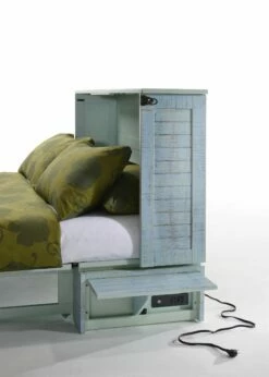 NYC Deal Poppy Skye Queen Murphy Cabinet Bed -WALKER EDISON Shop Poppy Murphy Cabinet Bed Skye Side View 1