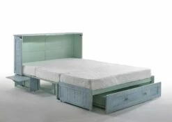 NYC Deal Poppy Skye Queen Murphy Cabinet Bed -WALKER EDISON Shop Poppy Murphy Cabinet Bed Skye with Drawer Opened Tray Up 2