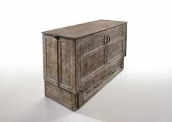 Poppy White Bark Queen Murphy Cabinet Bed -WALKER EDISON Shop Poppy Murphy Cabinet Bed White Bark Closed 2 1