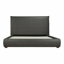 Luzon Queen Bed Tall Headboard Slate Vegan Leather