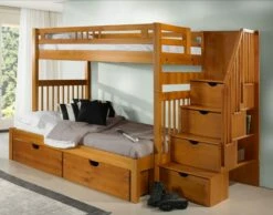 Sacramento Bunk Bed Pecan -WALKER EDISON Shop Sacramento Bunk Bed 4