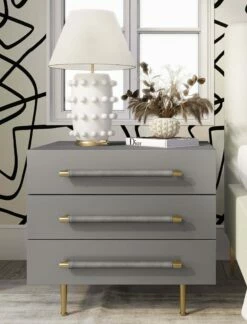 Trident Gray Nightstand -WALKER EDISON Shop TOV B44061