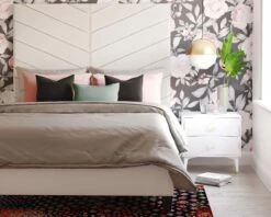 Javan Cream Velvet King Bed -WALKER EDISON Shop TOV B6324 5