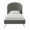 Vivi Gray Velvet Twin Bed -WALKER EDISON Shop TOV B6344