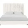 Arabelle White Velvet Queen Bed