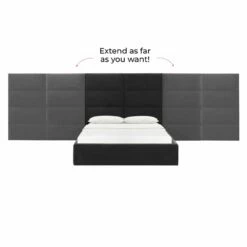 Eliana Black Velvet King Bed With Wings -WALKER EDISON Shop TOV B68728 WINGS 4