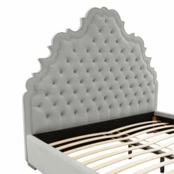 Carolina Gray Velvet Queen Bed -WALKER EDISON Shop TOV IHB68219 3