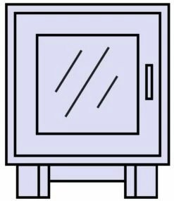 Cable Crossing Wood Nightstand W/Glass Door