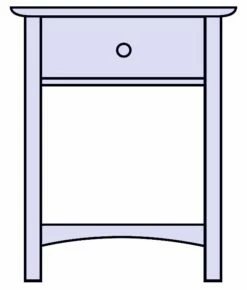 Heartwood 1-Drawer High Nightstand -WALKER EDISON Shop VFM HWNS NS 2