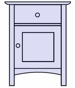 Heartwood 1-Drawer Nightstand W/Door -WALKER EDISON Shop VFM HWNSDOOR NS 1