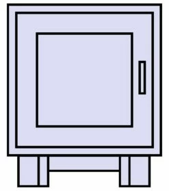 Loft Wood Nightstand W/Wood Door