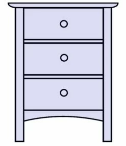 Mission 3-Drawer Nightstand -WALKER EDISON Shop VFM MINS3D NS 1